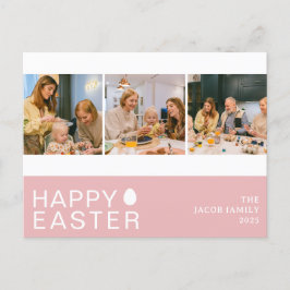 Elegante moderne zegen Pasen Familie drie foto's Feestdagenkaart