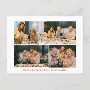 Elegante moderne zegen Pasen familie vier foto Feestdagenkaart