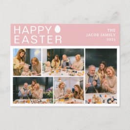 Elegante moderne zegen Pasen Familie Vijf foto Feestdagenkaart