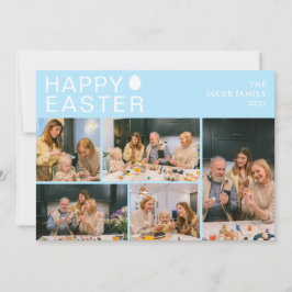 Elegante moderne zegen Pasen Familie Vijf foto Feestdagenkaart