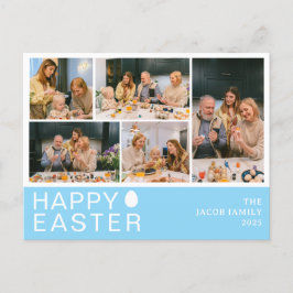 Elegante moderne zegen Pasen Familie Vijf foto Feestdagenkaart