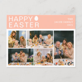 Elegante moderne zegen Pasen Familie Vijf foto Feestdagenkaart