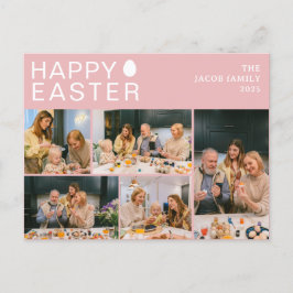 Elegante moderne zegen Pasen Familie Vijf foto Feestdagenkaart