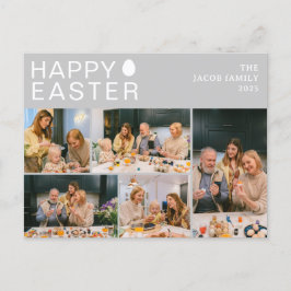 Elegante moderne zegen Pasen Familie Vijf foto Feestdagenkaart