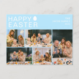 Elegante moderne zegen Pasen Familie Vijf foto Feestdagenkaart