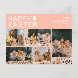 Elegante moderne zegen Pasen Familie Vijf foto Feestdagenkaart
