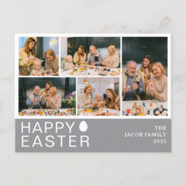 Elegante moderne zegen Pasen Familie Vijf foto Feestdagenkaart