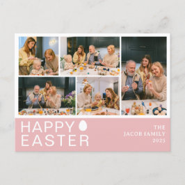 Elegante moderne zegen Pasen Familie Vijf foto Feestdagenkaart