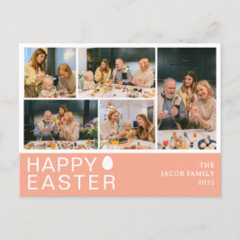 Elegante moderne zegen Pasen Familie Vijf foto Feestdagenkaart