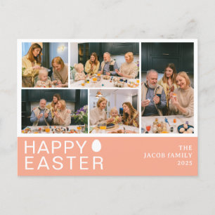 Elegante moderne zegen Pasen Familie Vijf foto Feestdagenkaart