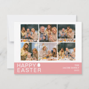 Elegante moderne zegen Pasen Familie Zes foto Feestdagenkaart