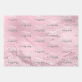 Elegante moderne zilver- en roze kerstpatronen inpakpapier vel (Voorkant 3)