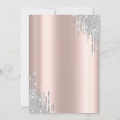 Elegante Moderne Zilveren Druppels Ballon Sweet 16 Kaart (Achterkant)