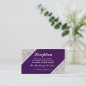 Elegante moderne zilveren glitter op Dark Paarse Informatiekaartje (Staand voorkant)