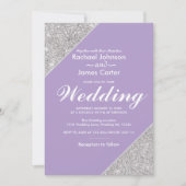 Elegante moderne zilveren glitter op Lavendel Kaart (Voorkant)