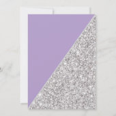 Elegante moderne zilveren glitter op Lavendel Kaart (Achterkant)