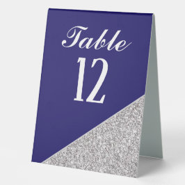 Elegante moderne zilveren glitter op Navy Blue