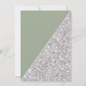 Elegante moderne zilveren glitter op salie groen kaart (Achterkant)