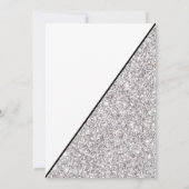 Elegante moderne zilveren glitter op witte achterg kaart (Achterkant)