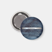 Elegante moderne zilveren mandala streep marinebla magneet (Voorkant / Achterkant)
