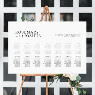Elegante moderne zitplaatskaart Vind uw stoel Poster