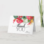 Elegante moderne zomer tropisch bloemmotief bedankkaart (Voorkant)