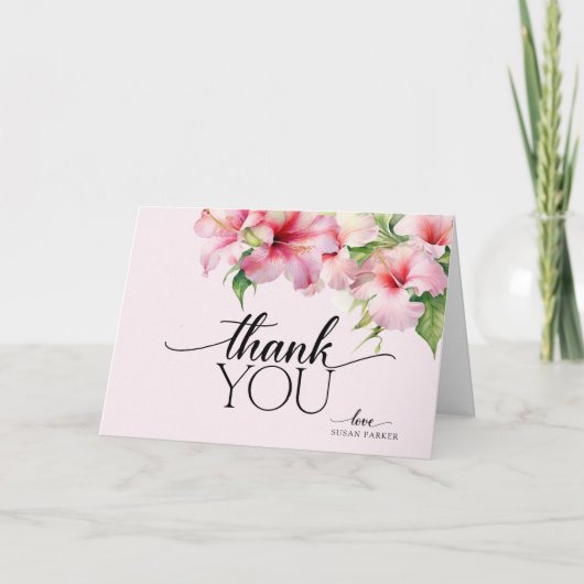 Elegante moderne zomer tropisch bloemmotief bedankkaart (Voorkant)