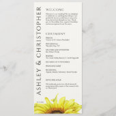 Elegante moderne zonnebloem bruiloft programmakaart (Voorkant)