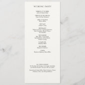 Elegante moderne zonnebloem bruiloft programmakaart (Achterkant)