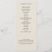 Elegante moderne zonnebloem bruiloft programmakaart (Achterkant)