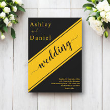 Elegante moderne zwart en goud delicate bruiloft