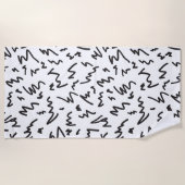 Elegante moderne zwart en wit strandlaken (Voorkant)