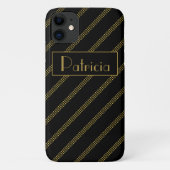 Elegante moderne zwart gestippelde gouden lijnen Case-Mate iPhone case (Achterkant)