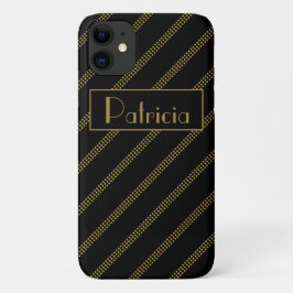 Elegante moderne zwart gestippelde gouden lijnen Case-Mate iPhone case