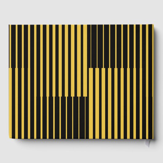 Elegante moderne zwart-gouden bruiloft gastenboek (Achterkant)