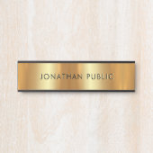 Elegante moderne zwart-gouden Sjabloon glamour Deurbordje (Voorkant)