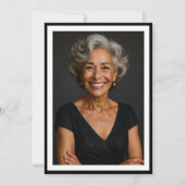 Elegante moderne zwart-wit 2-foto begrafenis kaart (Achterkant)