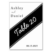 Elegante moderne zwart-wit delicate bruiloft kaart (Voorkant)