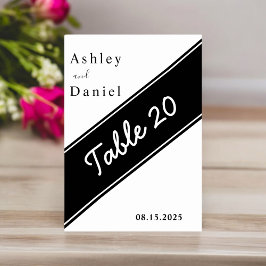 Elegante moderne zwart-wit delicate bruiloft kaart