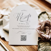 Elegante moderne zwart-wit eenvoudige boog bruilof kaart