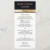 Elegante moderne zwart wit en goud bruiloft menu (Voorkant)