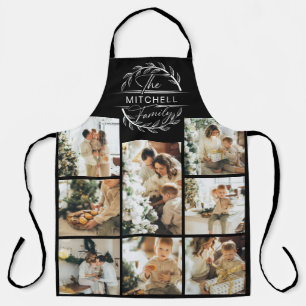 Elegante moderne zwart wit familie foto collage ap schort