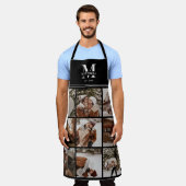 Elegante moderne zwart wit familie fotocollage schort (Gedragen)