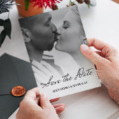 Elegante moderne zwart-wit foto bewaar de datum save the date