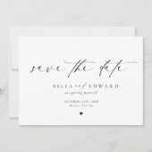 Elegante moderne zwart-wit foto Bewaar de datum Save The Date (Voorkant)