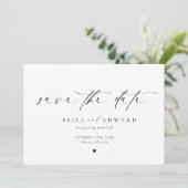 Elegante moderne zwart-wit foto Bewaar de datum Save The Date (Staand voorkant)
