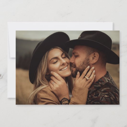 Elegante moderne zwart-wit foto Bewaar de datum Save The Date (Achterkant)