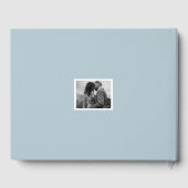 Elegante Moderne Zwart Wit Foto Monogram Huwelijk Gastenboek (Achterkant)