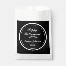Elegante moderne zwart-wit gelukkige pensionering bedankzakje