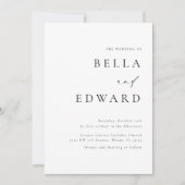 Elegante moderne zwart wit minimalistische bruilof kaart (Voorkant)